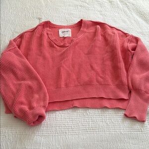 Aerie Coral Ribbed Sweater